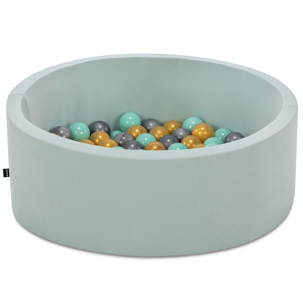 Piscina cu bile, Bubble Pops v8, 150 bile, Ø85 x 30 cm, bumbac/plastic, menta - imagine 3
